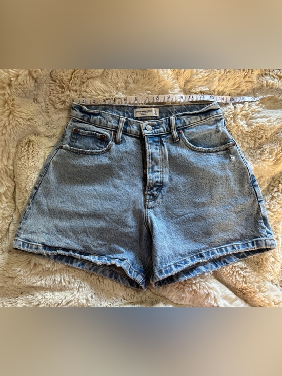 Abercrombie & Fitch Pants - Abercrombie & Fitch Light Blue The Dad High-Rise Denim Shorts Curve Love